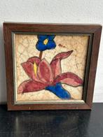 Antiek Perzisch aardewerk tegel 13/13 cm, Antiek en Kunst, Antiek | Wandborden en Tegels, Ophalen of Verzenden