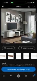 IKEA Besta TV Meubel - Ophangen of neerzetten!, Ophalen, Kunststof, 150 tot 200 cm, Zo goed als nieuw