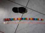 Halsband meerkleurig regenboog zwarte riem lijn, Ophalen of Verzenden, Zo goed als nieuw