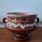 Bruine fat lava (panten) pot met oren, Ophalen of Verzenden