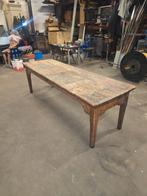 Vintage atelier werktafel met authentieke patina 225x72x70cm, Ophalen, Gebruikt, 70 tot 120 cm