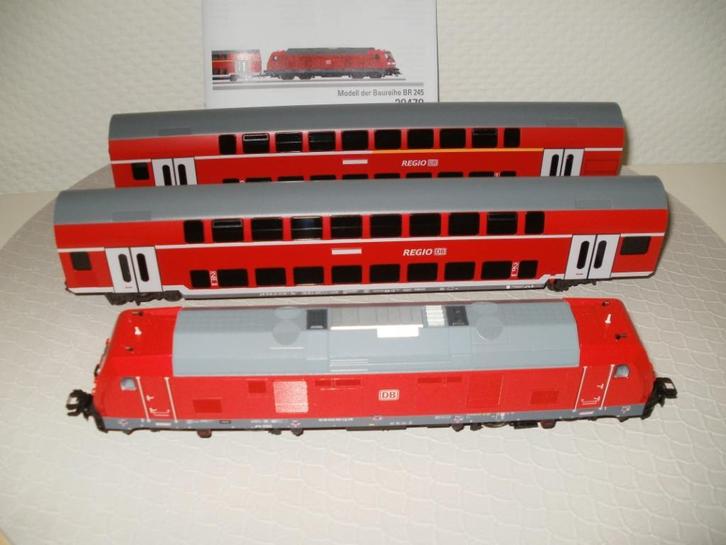 Marklin Ho Diesellok serie no 245006 MFX DIG.+2 rijtuigen., Hobby en Vrije tijd, Modeltreinen | H0, Nieuw, Wagon, Wisselstroom