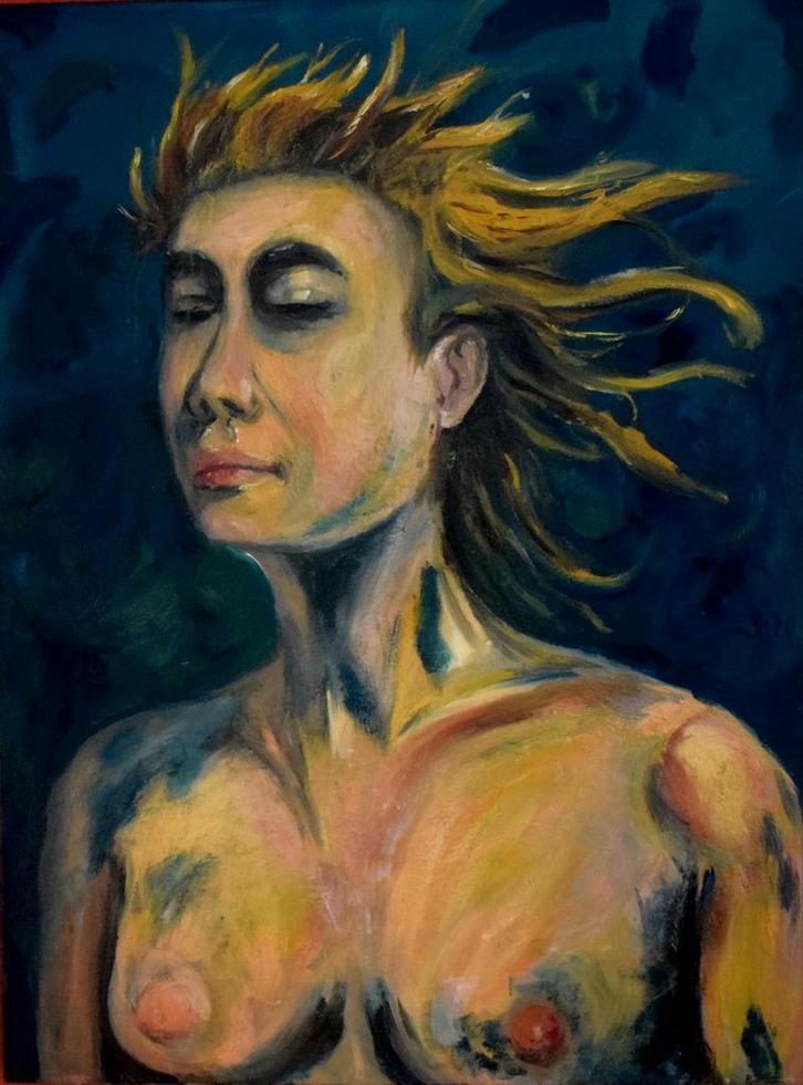 Olieverf Schilderij - Portret, Antiek en Kunst, Kunst | Schilderijen | Klassiek, Ophalen of Verzenden