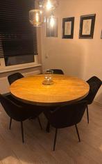 5 zwarte velvet eetkamerstoelen, Ophalen of Verzenden, Zwart