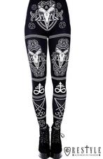 Gothic Satanic Baphomet leggings maat M, Legging, Zwart, Nieuw, Maat 40/42 (M)