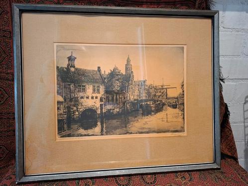 Litho A.W. van Munster begin 1900 tekening schilderij kunst, Antiek en Kunst, Kunst | Litho's en Zeefdrukken, Ophalen