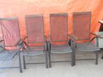 4 prima  tuinstoelen 5standen verstelbaar in inklapbaar, Tuin en Terras, Ophalen, Gebruikt, Metaal, Stapelbaar
