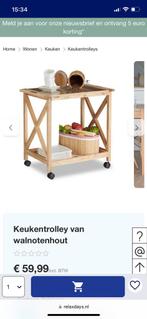 Keuken trolley walnoot hout, Huis en Inrichting, Tafels | Sidetables, Nieuw, Ophalen of Verzenden