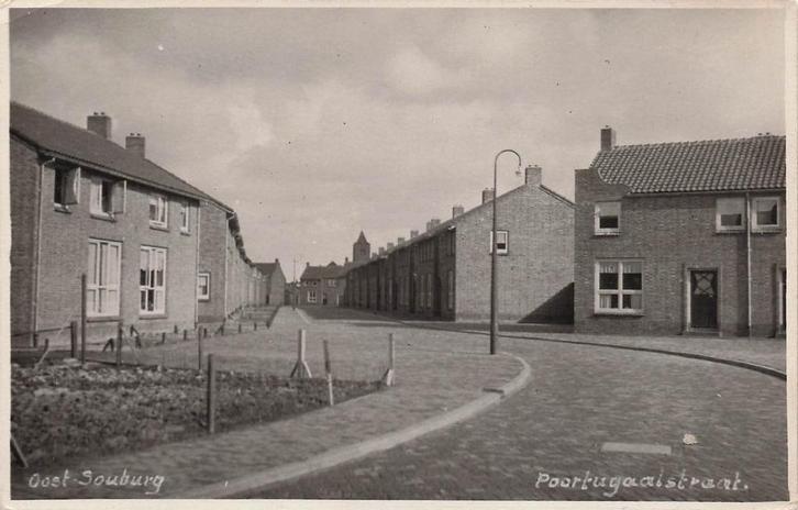 U969 Oost-Souburg - Poortugaalstraat FOTOKAART foto Kruithof, Verzamelen, Ansichtkaarten | Nederland, Gelopen, Zeeland, 1920 tot 1940