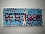 Ticket Nederland-Wales 1988, Ophalen of Verzenden, Zo goed als nieuw, Overige binnenlandse clubs, Overige typen