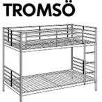 Ikea stapelbed metaal antraciet, Huis en Inrichting, Slaapkamer | Stapelbedden en Hoogslapers, Ophalen, 90 cm, Tweepersoons, Zo goed als nieuw