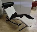 Relax lig fauteuil opnieuw gestoffeerd / koehuid zwart wit, Ophalen, Relax-Lig Fauteuil, 125 tot 150 cm, Nieuw