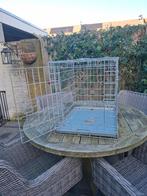 Opvouwbare metalen bench met metalen lade., Ophalen, Minder dan 75 cm, Minder dan 65 cm