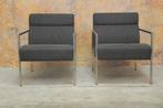 2 strakke donkergrijze stoffen Design fauteuils prijs PS