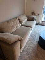 Velvet beige bank 3zits, Ophalen, Zo goed als nieuw, Stof