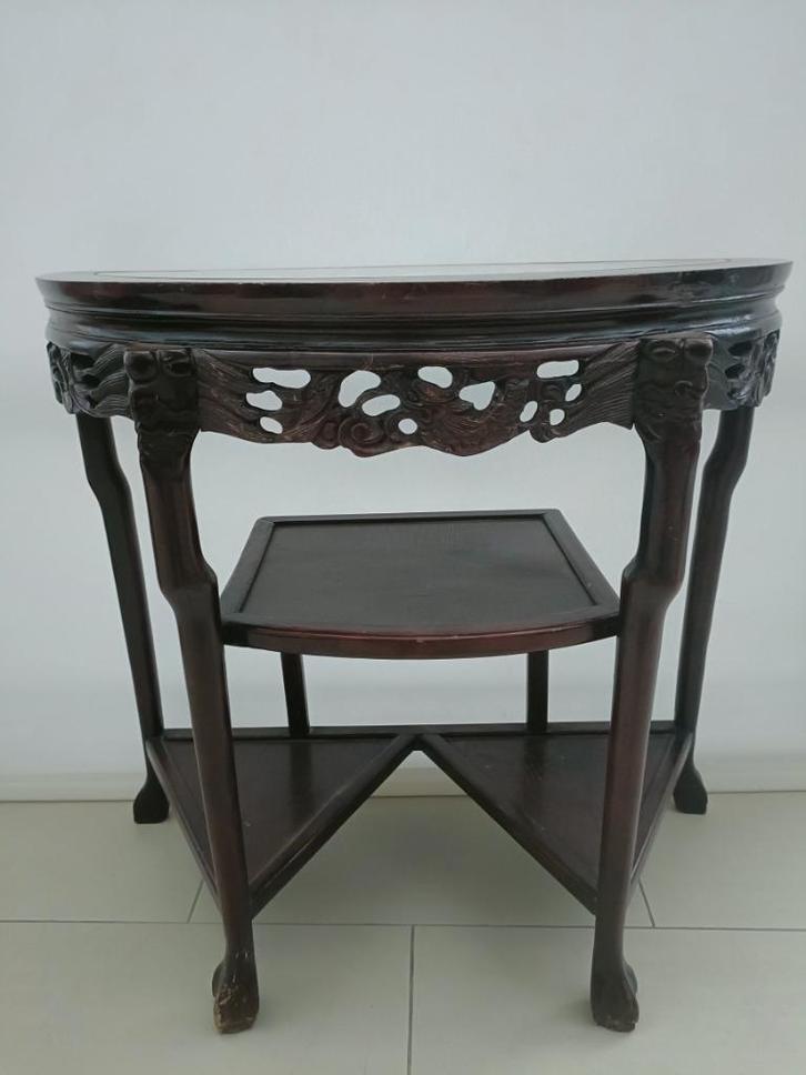 Chinees, antiek rosehout bijzettafel, oosters meubel, Verzamelen, Retro, Huis en Inrichting, Ophalen