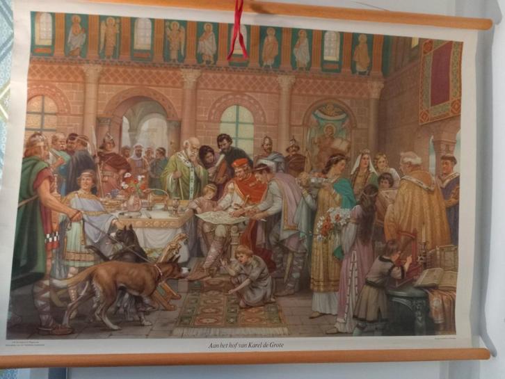 Oude Schoolplaten Nederlandse Geschiedenis, Antiek en Kunst, Antiek | Schoolplaten, Geschiedenis, Ophalen of Verzenden