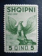 Postzegels Albanië 1937 nr. 254 vogels - cw. 1,00,, Ophalen of Verzenden, Dier of Natuur