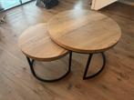 Set van 2 ronde salontafels, Rond, Zo goed als nieuw, Minder dan 50 cm, Overige houtsoorten