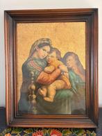 ingelijste religieuze print Madonna van de stoel, Antiek en Kunst, Ophalen of Verzenden
