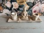Boeddha set met waxinelichthouders, Ophalen, Gebruikt