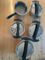 Fissler 5-delige pannenset, Huis en Inrichting, Keuken | Potten en Pannen, Ophalen, Gebruikt, Rvs, Pannenset