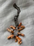 Ketting koraal vintage, Ophalen of Verzenden, Zo goed als nieuw, Rood, Steen of Mineraal