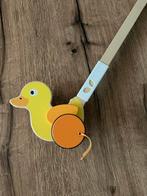 Houten loop eend loopstok met, Kinderen en Baby's, Speelgoed | Houten speelgoed, Ophalen of Verzenden, Gebruikt, Duw- of Trekspeelgoed