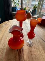 Oranje Vazen Set - glas, Ophalen, Oranje, Minder dan 50 cm, Glas