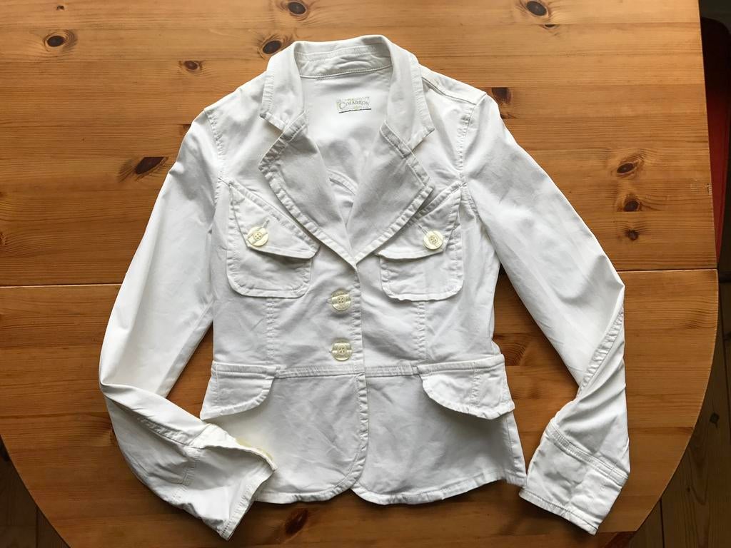 Cimarron M witte trenchcoat blazer model egf trench, Kleding | Dames, Maat 38/40 (M), Wit, Ophalen of Verzenden, Zo goed als nieuw