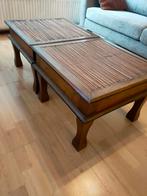 2 x Koloniaal Indie Salontafels - 60x60x41 cm, Huis en Inrichting, Tafels | Salontafels, Ophalen, 50 tot 100 cm, Vierkant, 50 tot 100 cm