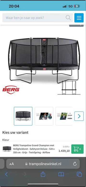 Berg Trampoline met Veiligheidsnet beschikbaar voor biedingen