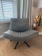 Grijze draai fauteuil leer, Ophalen, Gebruikt, Minder dan 75 cm, Leer