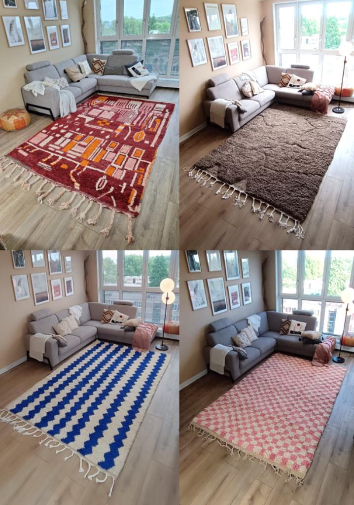 Berbertapijt 320 x 200 Boho nieuw wollen kleed marokkaans, Huis en Inrichting, Stoffering | Vloerbedekking, Nieuw, Tapijt, Wit