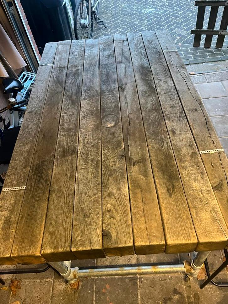 Gebruikte statafel met barkrukken, Huis en Inrichting, Tafels | Eettafels, Gebruikt, 100 tot 150 cm, 150 tot 200 cm, Vijf personen of meer