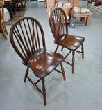 2 Vintage Windsor eetkamerstoelen, Ophalen, Twee, Bruin, Landelijk klassiek