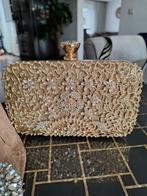 Gouden Avondtasje met Strass, Sieraden, Tassen en Uiterlijk, Tassen | Damestassen, Ophalen of Verzenden, Zo goed als nieuw, Geel
