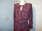 Zadig & Voltaire bordeaux rode jurk in print strik hals 38, Kleding | Dames, Jurken, Maat 38/40 (M), Zadig & voltaire, Verzenden