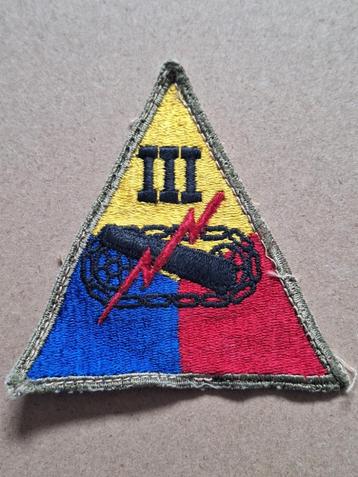 WWII US 3rd Armored Corps patch uniform removed! beschikbaar voor biedingen