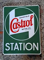Castrol station emaillen reclame bord retro garage mancave, Verzamelen, Merken en Reclamevoorwerpen, Reclamebord, Ophalen of Verzenden