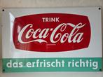 Coca-Cola Emaille Bord - Trink - Vintage Reclame, Verzamelen, Ophalen of Verzenden, Gebruikt, Reclamebord