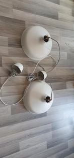 Set van 2 witte hanglampen, Huis en Inrichting, Ophalen, Gebruikt, Metaal, Modern