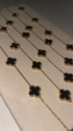 Elegante Klaver Ketting, Met hanger, Zwart, Nieuw, Ophalen of Verzenden