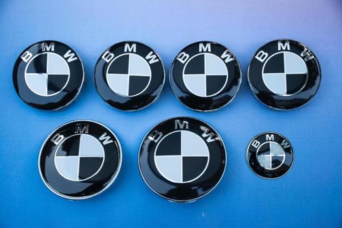 BMW logo’s emblemen naafdoppen stuurlogo's zwart en blauw, Auto diversen, Wieldoppen, Ophalen of Verzenden