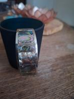 Vintage Alpaca Mexico Parelmoer Armband, Gebruikt, Ophalen of Verzenden, Met bedels of kralen, Zilver