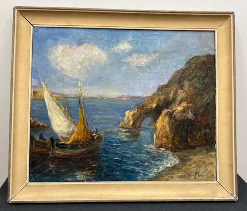 Mooie schilderij op Doek - Gesigneerd, Antiek en Kunst, Kunst | Schilderijen | Klassiek, Ophalen of Verzenden