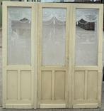 3 delige set geëtste openslaande deuren 220x206cm, Ophalen