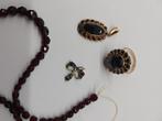 granaat set ring ,hanger, ketting 14 karaats goud, Sieraden, Tassen en Uiterlijk, Antieke sieraden, Verzenden, Goud, Ring, Met edelsteen