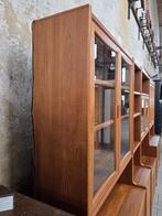 Dyrlund Jaren 80 Deens Design Wandmeubel Teak Vitrine Kast 2, Gebruikt, 200 cm of meer, 300 cm of meer, Ophalen of Verzenden
