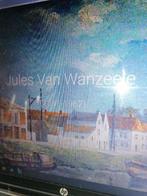 Jules van Wanzeele Leiestreek olie op doek in kader, Antiek en Kunst, Kunst | Schilderijen | Klassiek, Ophalen of Verzenden